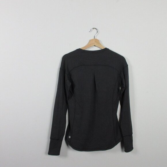 Lululemon Womens Rulu Long Sleeve Black Thumbholes Soft Pleated 6 Running 230 - Picture 2 of 10